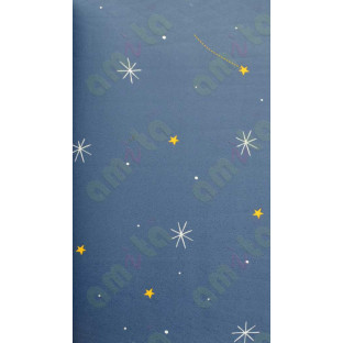 Navy blue white yellow star planets home décor wallpaper